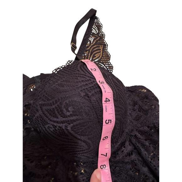 Black Lace Lingerie Babydoll 1X Fairycore Whimsygoth Goth Coquette Lace - Picture 9 of 10